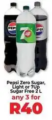 Food Lover's Market Pepsi - pepsi zero sugar, light or 7up sugar free 2 l offer