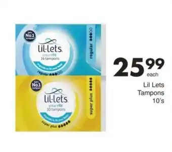 Save Hyper Lil Lets Tampons offer