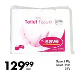 Save Hyper Save 1 Ply Toilet Rolls offer