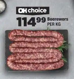 OK Foods OK choice Boerewors offer