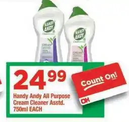 OK Foods Handy Andy All Purpose Cream Cleaner Asstd offer