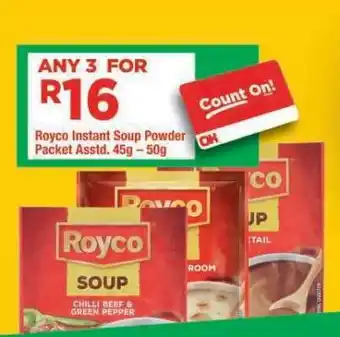 OK Foods Royco Instant Soup Powder Packet Assorted offer