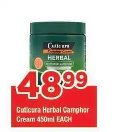 OK Foods Cuticura Herbal Camphor Cream 450ml EACH offer