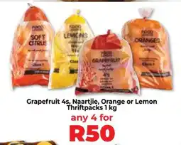 Food Lover's Market Grapefruit 4s, Naartjie, Orange or Lemon Thriftpacks 1 kg offer