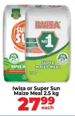 Food Lover's Market Iwisa or Super Sun Maize Meal 2.5 kg offer