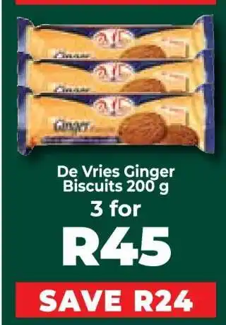 Food Lover's Market De Vries Ginger Biscuits 200 g offer