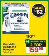 Dis-Chem Grand-Pa Headache Powders 38 Sticks-For 2 offer