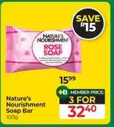 Dis-Chem Nature's Nourishment Soap Bar-For 3 x 100g offer