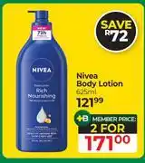 Dis-Chem Nivea Body Lotion-For 2 x 625ml offer