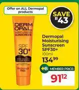 Dis-Chem Dermopal Moisturising Sun Screen SPF30+-100ml offer