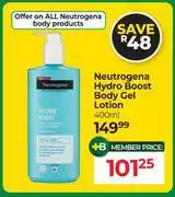Dis-Chem Neutrogena Hydro Boost Body Gel Lotion-400ml offer