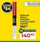 Dis-Chem Deborah Milano Absolute Lasting Liquid Lipstick offer
