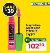 Dis-Chem Maybelline Great Lash Mascara offer