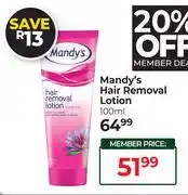 Dis-Chem Mandy's Hair Removal Lotion-100ml offer