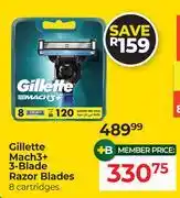 Dis-Chem Gillette Mach3+ 3-Blade Razor Blades 8 Cartridges offer