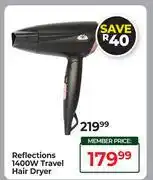 Dis-Chem Reflections 1400W Travel Hair Dryer offer