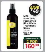 Dis-Chem MPL Sure 2 Gro Fermented Rice Water Treatment Spray-For 2 x 250ml offer
