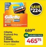 Dis-Chem Gillette Fusion5 Pro Power 5 Blade Razor Blades 4 Cartridges offer