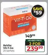 Dis-Chem Revite Vit-T-Go 20 Sachets-For 2 offer