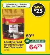 Dis-Chem Lifestyle Food Reduced Sugar Hot Chocolate-320g offer