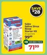 Dis-Chem Salex Saline Sinus Rinse Starter Kit 10 Sachets offer