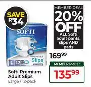 Dis-Chem Softi Premium Adult Slips (Large 12 Pack)-Per Pack offer