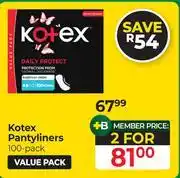 Dis-Chem Kotex Pantyliners (100 Pack)-Per Pack offer
