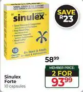 Dis-Chem Sinulex Forte-10 Capsules offer