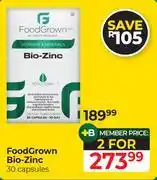 Dis-Chem FoodGrown Bio Zinc-30 Capsules offer