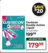 Dis-Chem Gaviscon Double Action Liquid-24 Sachets offer