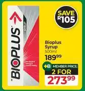 Dis-Chem Bioplus Syrup-For 2 x 500ml offer