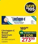Dis-Chem Linctagon-C Broad Spectrum Relief-20 Effervescent Tablets offer