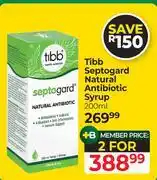 Dis-Chem Tibb Septogard Natural Antibiotic Syrup-200ml offer