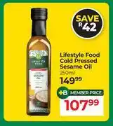 Dis-Chem Lifestyle Food Cold Pressed Sesame Oil-250ml offer