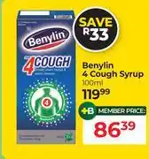 Dis-Chem Benylin 4 Cough Syrup-100ml offer