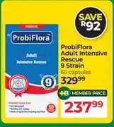 Dis-Chem ProbiFlora Adult Intensive Rescue 9 Strain 60 Capsules offer