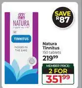 Dis-Chem Natura Tinnitus 150 Tablets-For 2 offer