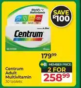 Dis-Chem Centrum Adult Multivitamin 30 Tablets-For 2 offer