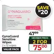 Dis-Chem GynaGuard Sensitive Wipes (2 x 12 Wipes)-Each offer