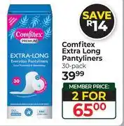 Dis-Chem Comfitex Extra Long Pantyliners (30 Pack)-Per Pack offer