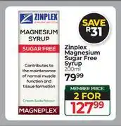 Dis-Chem Zinplex Magnesium Sugar Free Syrup-For 2 x 200ml offer