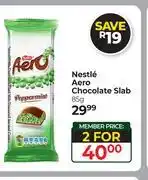 Dis-Chem Nestle Aero Chocolate Slab-For 2 x 85g offer