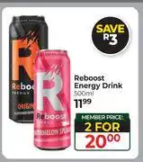 Dis-Chem Reboost Energy Drink-For 2 x 500ml offer
