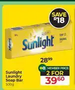 Dis-Chem Sunlight Laundry Soap Bar-For 2 x 500g offer