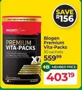 Dis-Chem Biogen Premium Vita Packs 30 Sachets offer