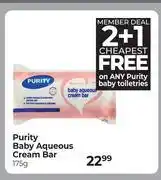 Dis-Chem Purity Baby Aqueous Cream Bar-175g offer