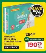 Dis-Chem Pampers Ultra Skin Comfort Pants Value Pack (Sizes 3-6)-Per Pack offer
