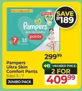 Dis-Chem Pampers Ultra Skin Comfort Pants Jumbo Pack (Sizes 3-7)-For 2 offer