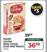 Dis-Chem Nestle Cerelac Baby Cereal (just Add Water)-200g offer