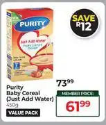 Dis-Chem Purity Baby Cereal (Just Add Water)-450g offer
